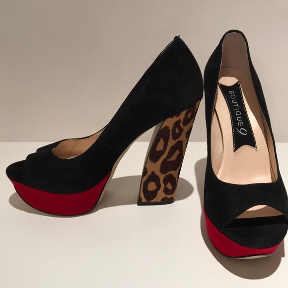Boutique 9 Shoes - Platform chunky heels. Suede with hair heel (#202)
